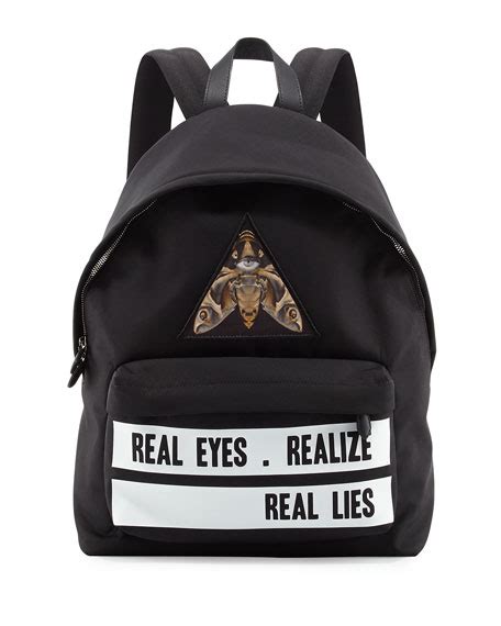 real eyes realize real lies givenchy backpack|Givenchy Real Eyes Realize Real Lies Nylon Backpack.